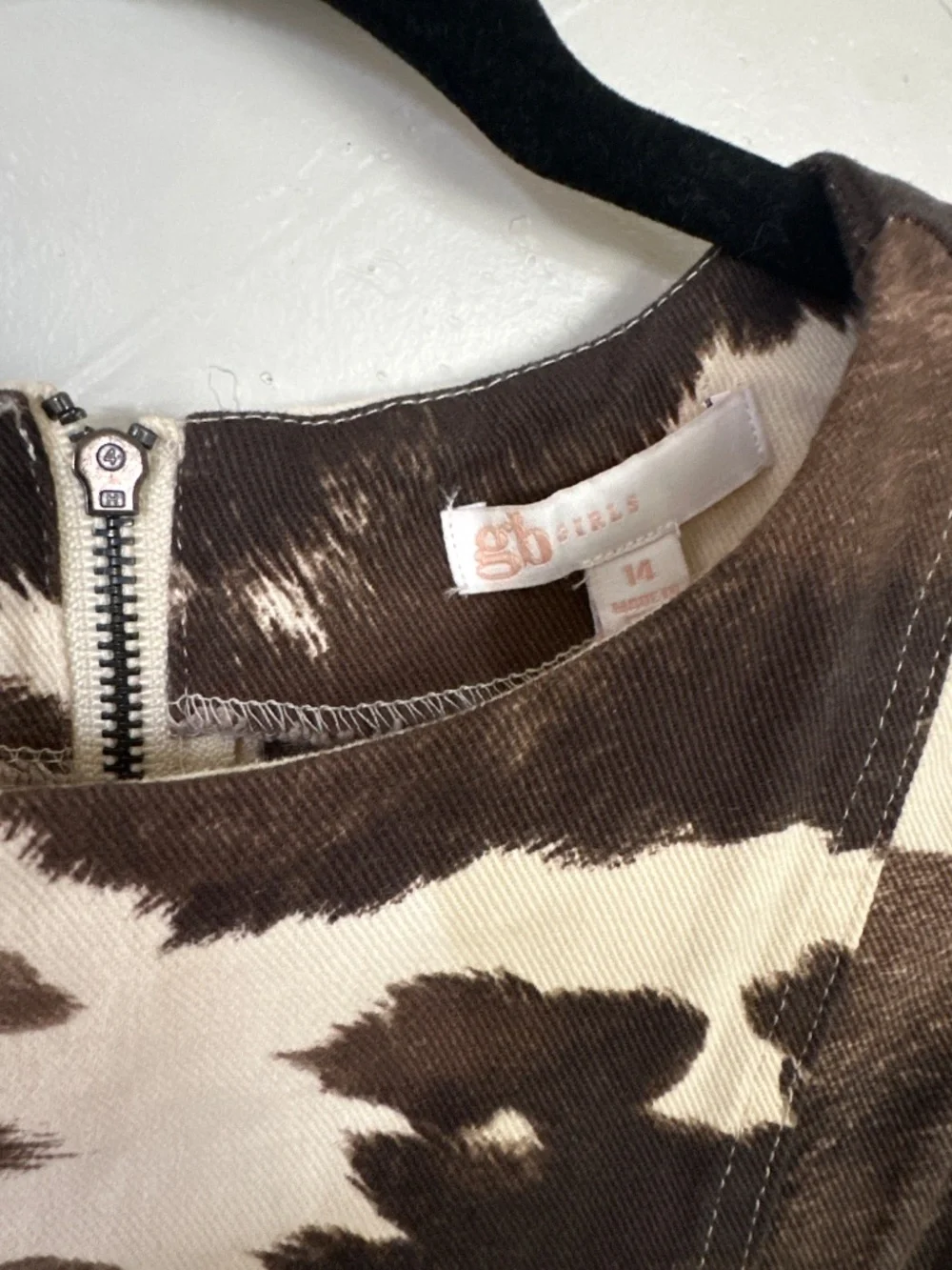 NEW GB Girls Cow Print Dress 14